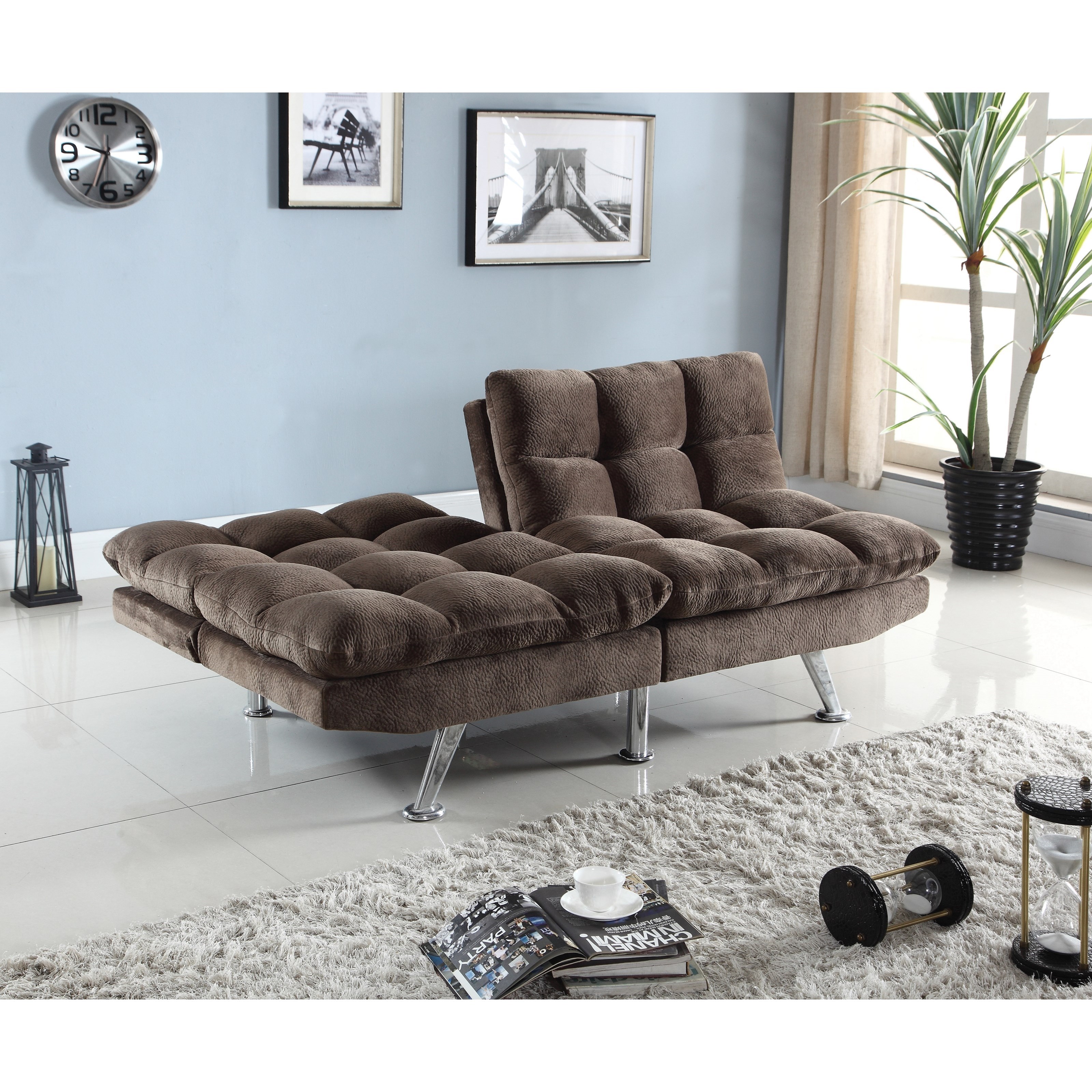 Coaster Futons Plush Sofa Bed with Padded Velvet Value City Furniture